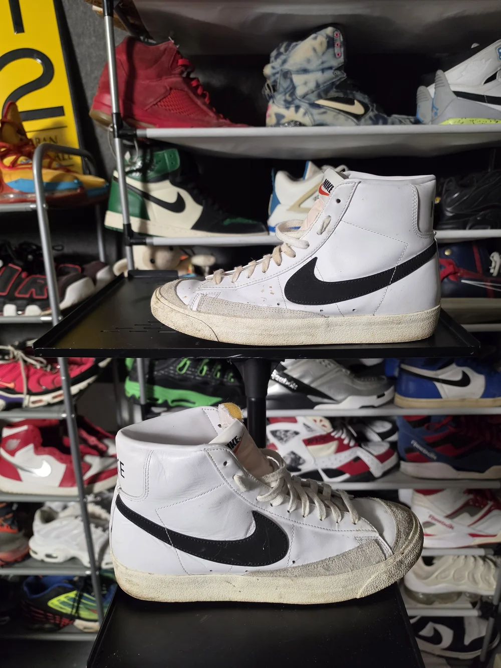 🔥 Nike Blazer Mid Classic Men Size 9.5 White Black Leather Sneakers